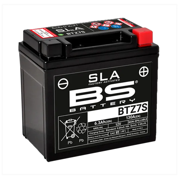 Batería para Moto BS SLA BTZ7S WR450F 03 07 Honda CRF450R Husqvarna TE350 Kawasaki KX450F